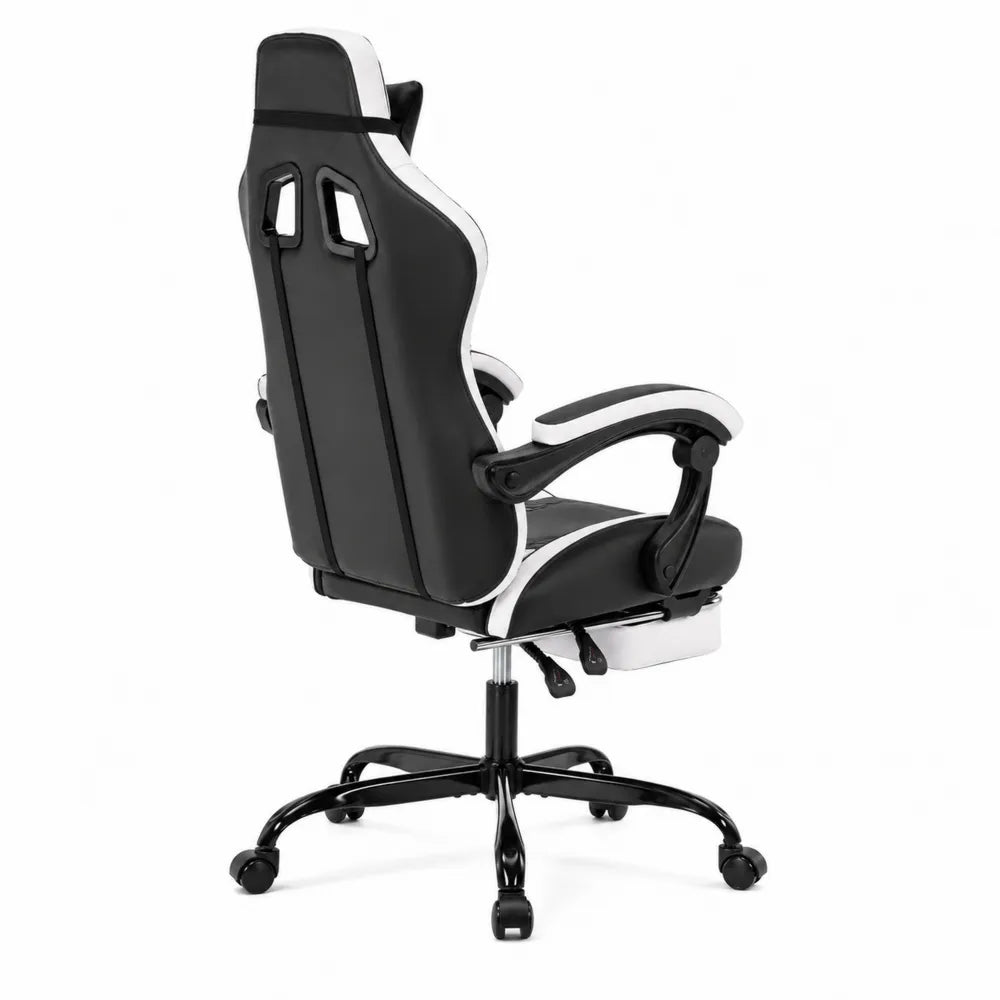 Chaise de bureau en cuir synth¨¦tique noi