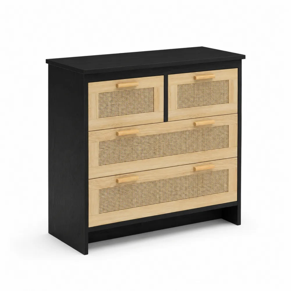Commode en bois et osier ¨¤
