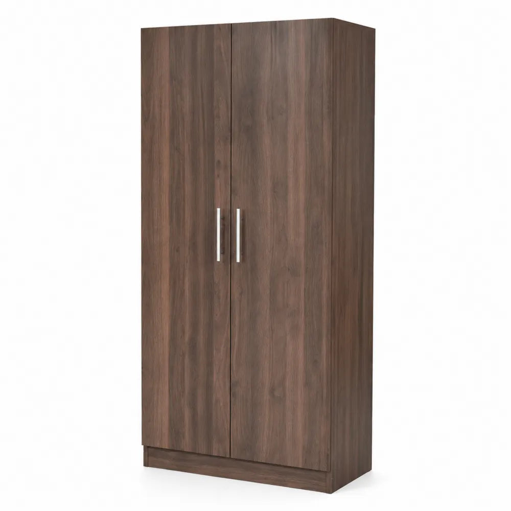 Armoire en bois avec poign¨¦es m¨¦talliques Brun 180 cm x 80