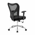 Chaise de bureau en maille noire avec base m¨¦talliq