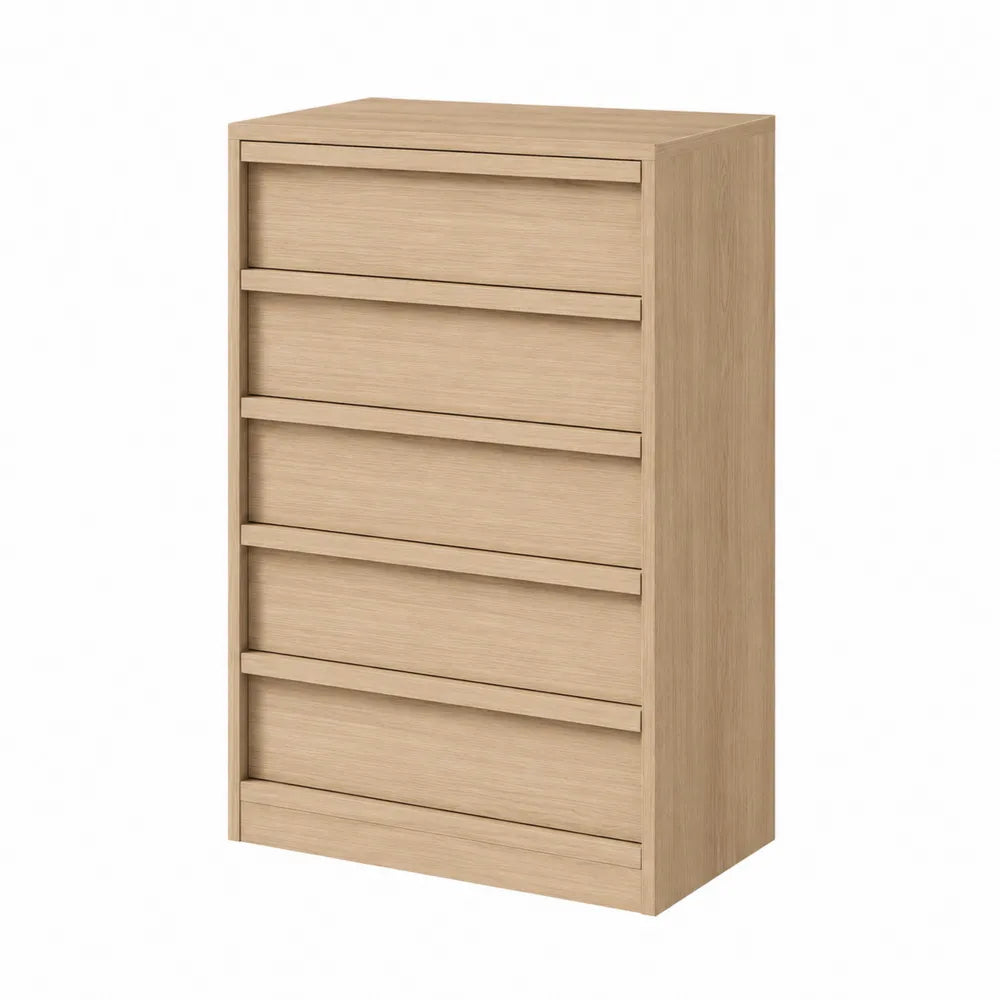 Commode en bois ¨¤ 5 tiroirs Ch¨ºne clair 12