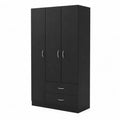 Armoire en bois noir avec poign¨¦es m