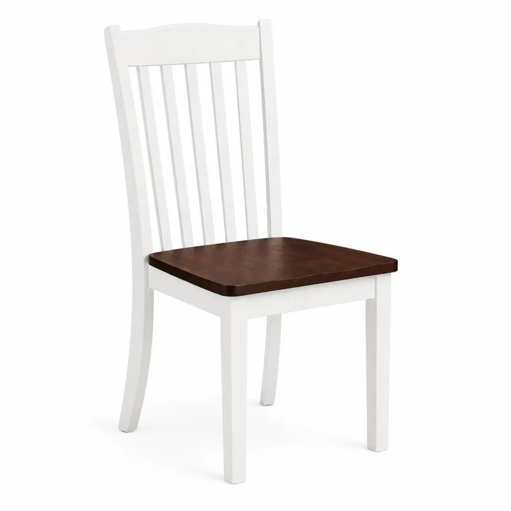 Chaise en bois avec dossier ¨¤ barreaux blanc et si¨¨ge en boi